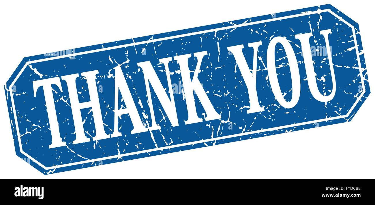 thank you blue square vintage grunge isolated sign Stock Vector Image ...