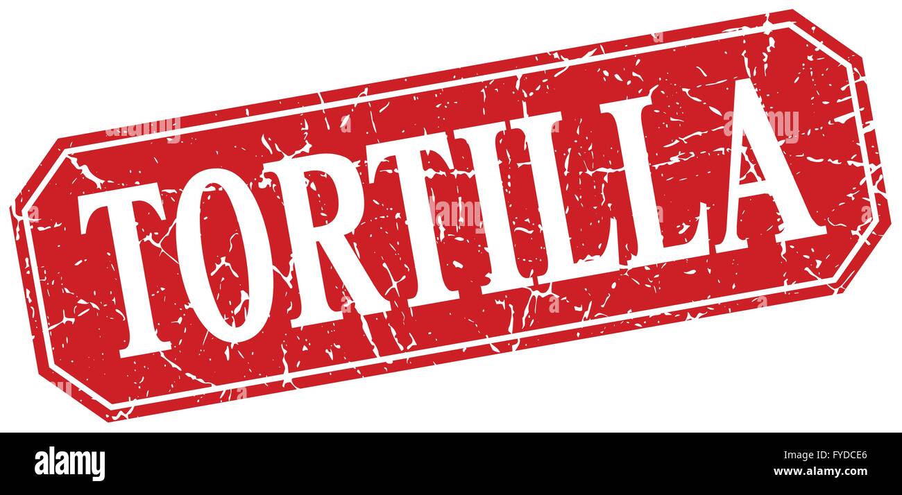 tortilla red square vintage grunge isolated sign Stock Vector Image ...