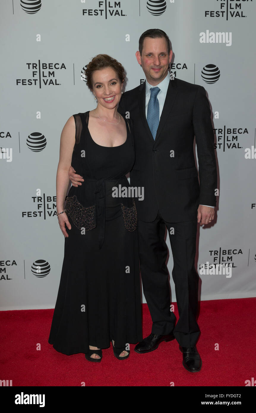 New York, NY USA - April 24, 2016: Domenica Cameron-Scorsese, Tony Frenzel attends Almost Paris premiere during Tribeca Film Festival at Bow-Tie cinema on 23rd street Credit:  lev radin/Alamy Live News Stock Photo