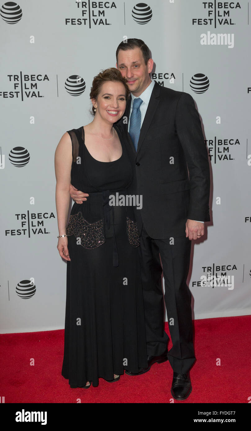New York, NY USA - April 24, 2016: Domenica Cameron-Scorsese, Tony Frenzel attends Almost Paris premiere during Tribeca Film Festival at Bow-Tie cinema on 23rd street Credit:  lev radin/Alamy Live News Stock Photo