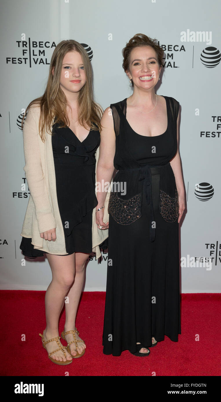 New York, NY USA - April 24, 2016: Francesca Scorsese, Domenica Cameron-Scorsese attend Almost Paris premiere during Tribeca Film Festival at Bow-Tie cinema on 23rd street Credit:  lev radin/Alamy Live News Stock Photo