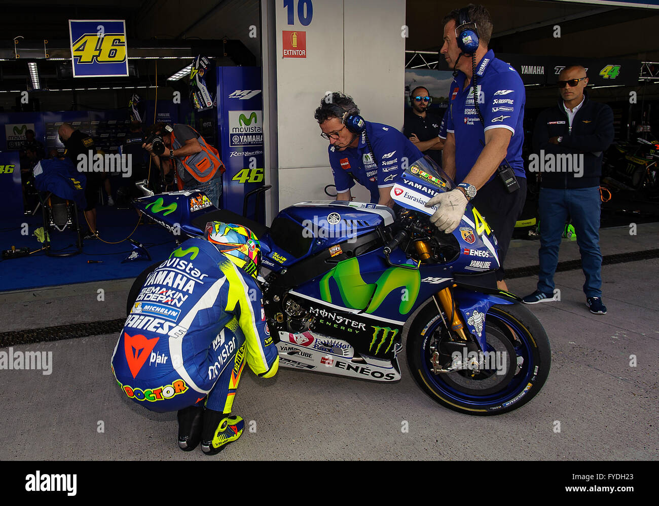 Jerez Spain 23rd Apr 16 46 Valentino Rossi Ita Movistar Yamaha Motogp During The Practice Session