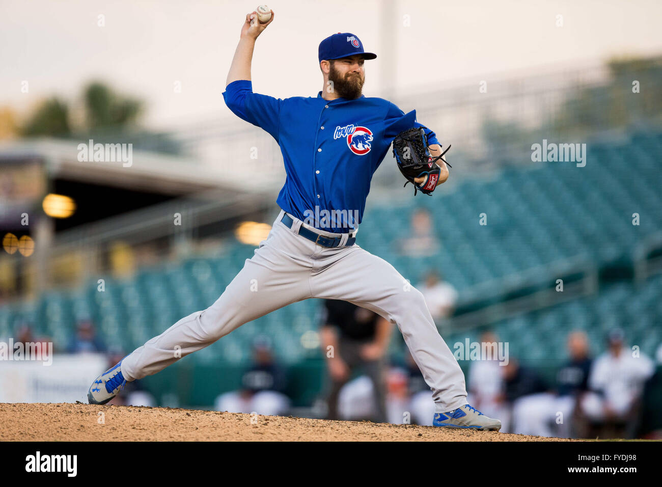 Metairie, LA, USA. 22nd Apr, 2016. Iowa Cubs pitcher Ryan Williams (35