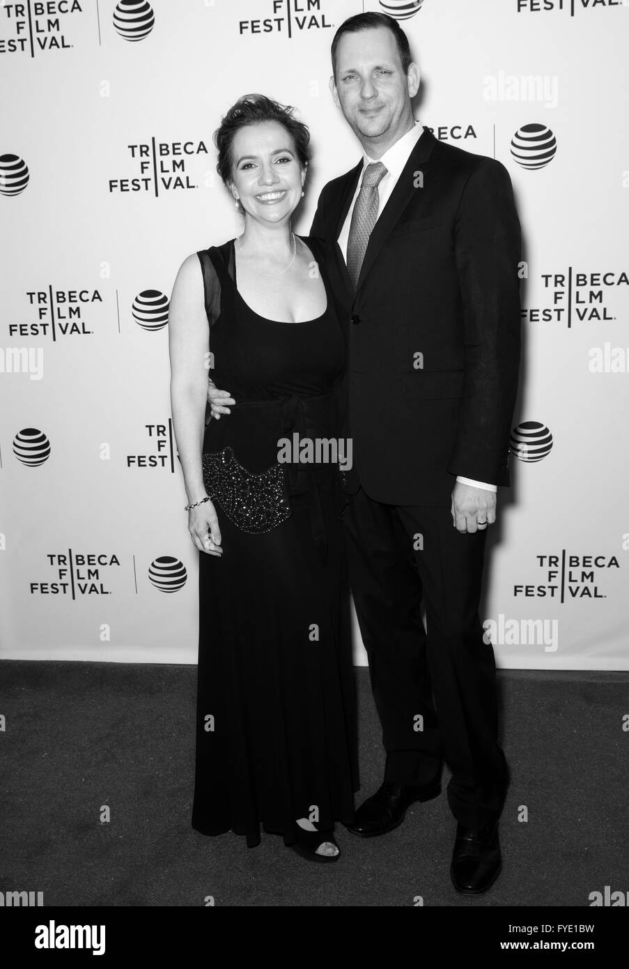 New York City, USA - April 24, 2016: Director Domenica Cameron-Scorsese and Tony Frenzel attend the Almost Paris premiere Stock Photo