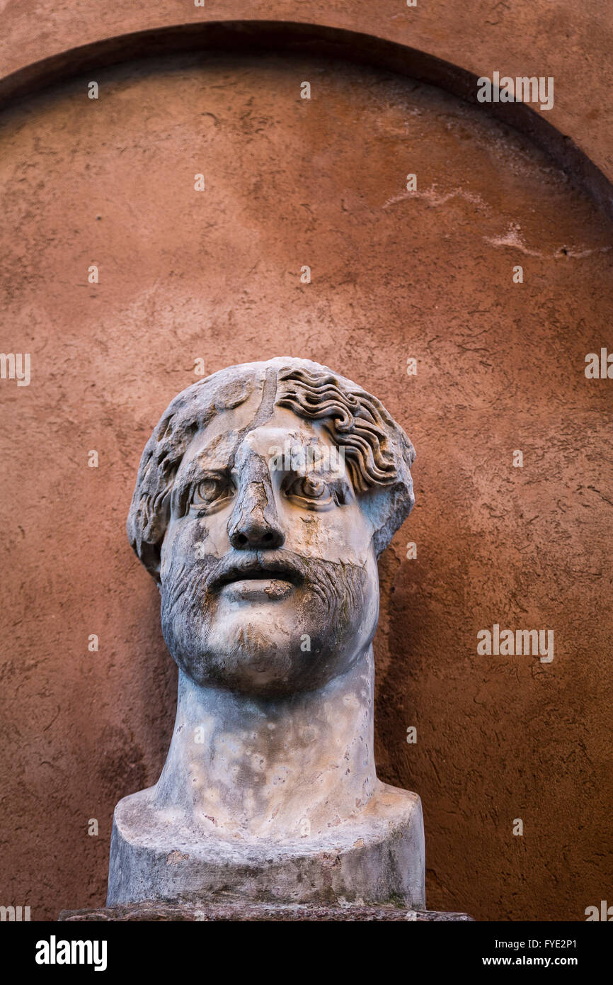 Ancient roman head statue Stock Photo