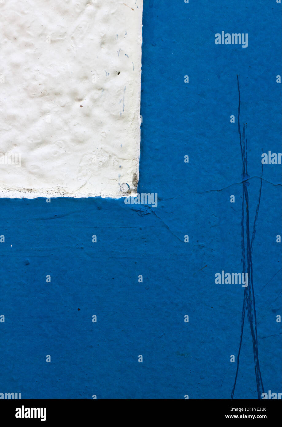 Colorful composition with wall elements in blue and white Stock Photo