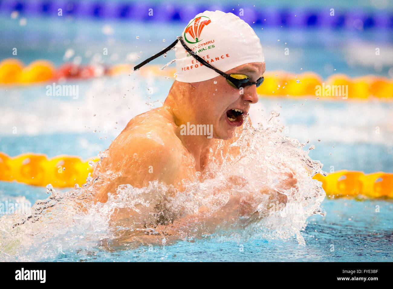 GLASGOW, UK: April, 23, 2016 Aaron Moores sets new world record on way to qualifying for Rio. Stock Photo