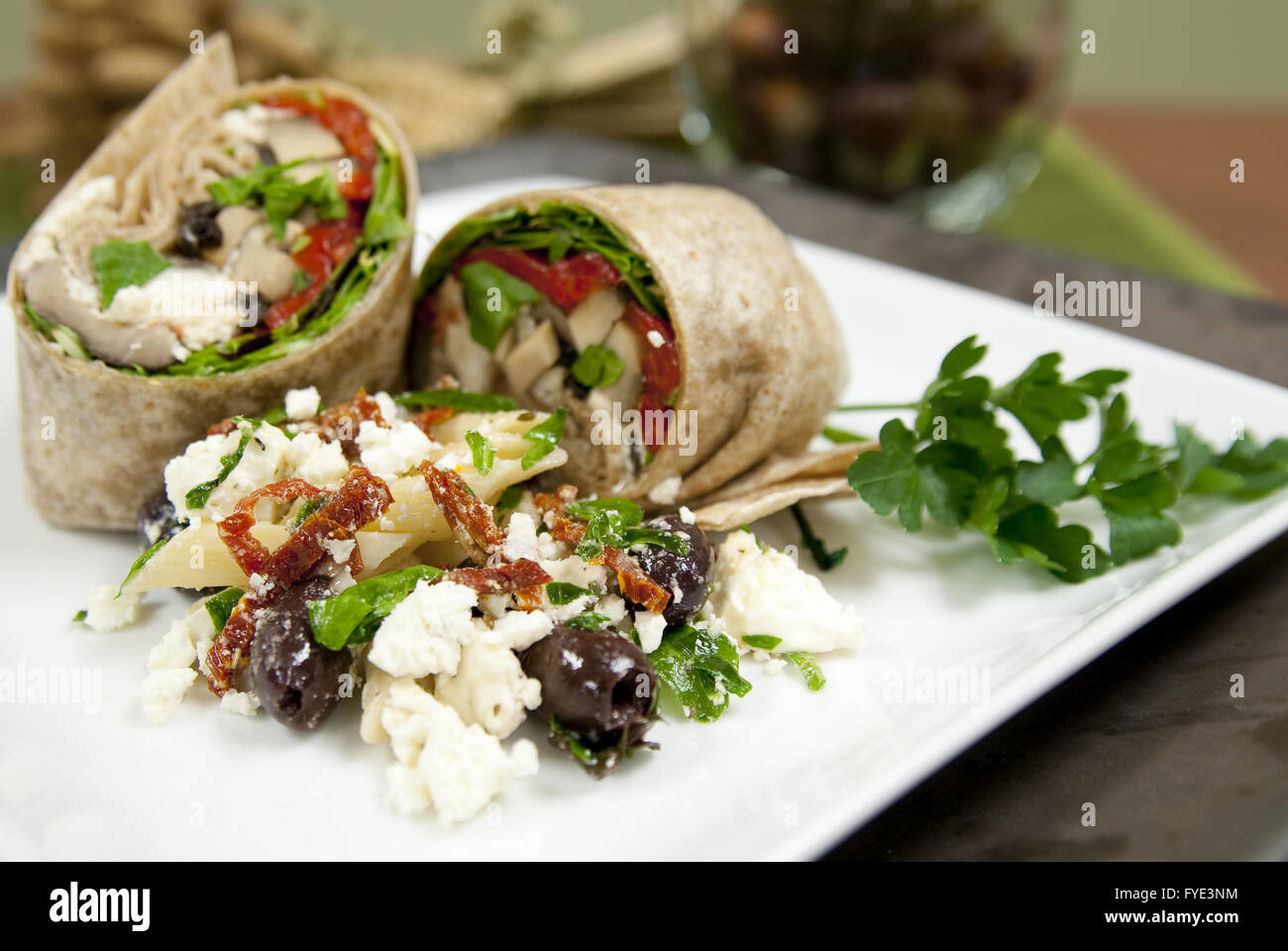 Elegant vegetable wraps with salad Stock Photo - Alamy