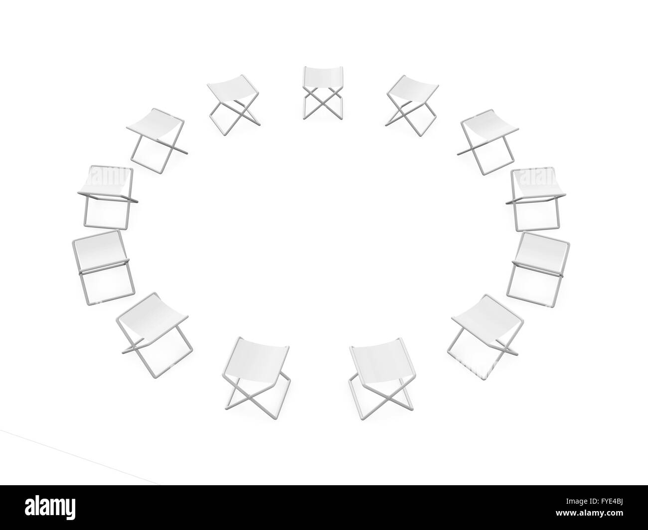 Circle of Folding Chairs Stock Photo Alamy