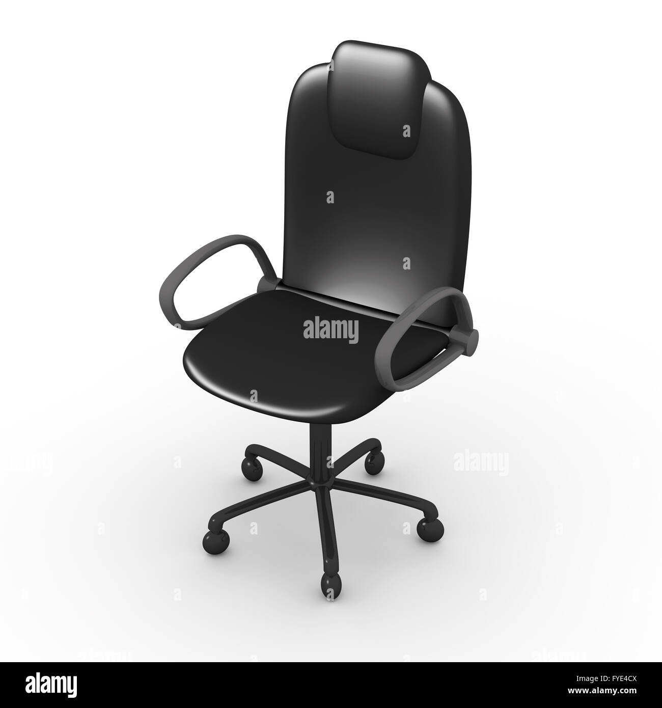 Office Chair - Black Leather Stock Photo - Alamy