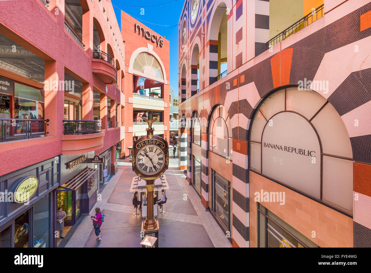 The Westfield Horton Plaza Outdoor Shopping Mall In The Gaslamp Quarter In San  Diego, Southern California, United States Of America. A View Of The Inner  Court Inside The Mall. Stock Photo, Picture