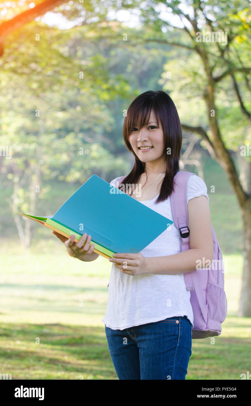 asian female college student outdoor Stock Photo - Alamy