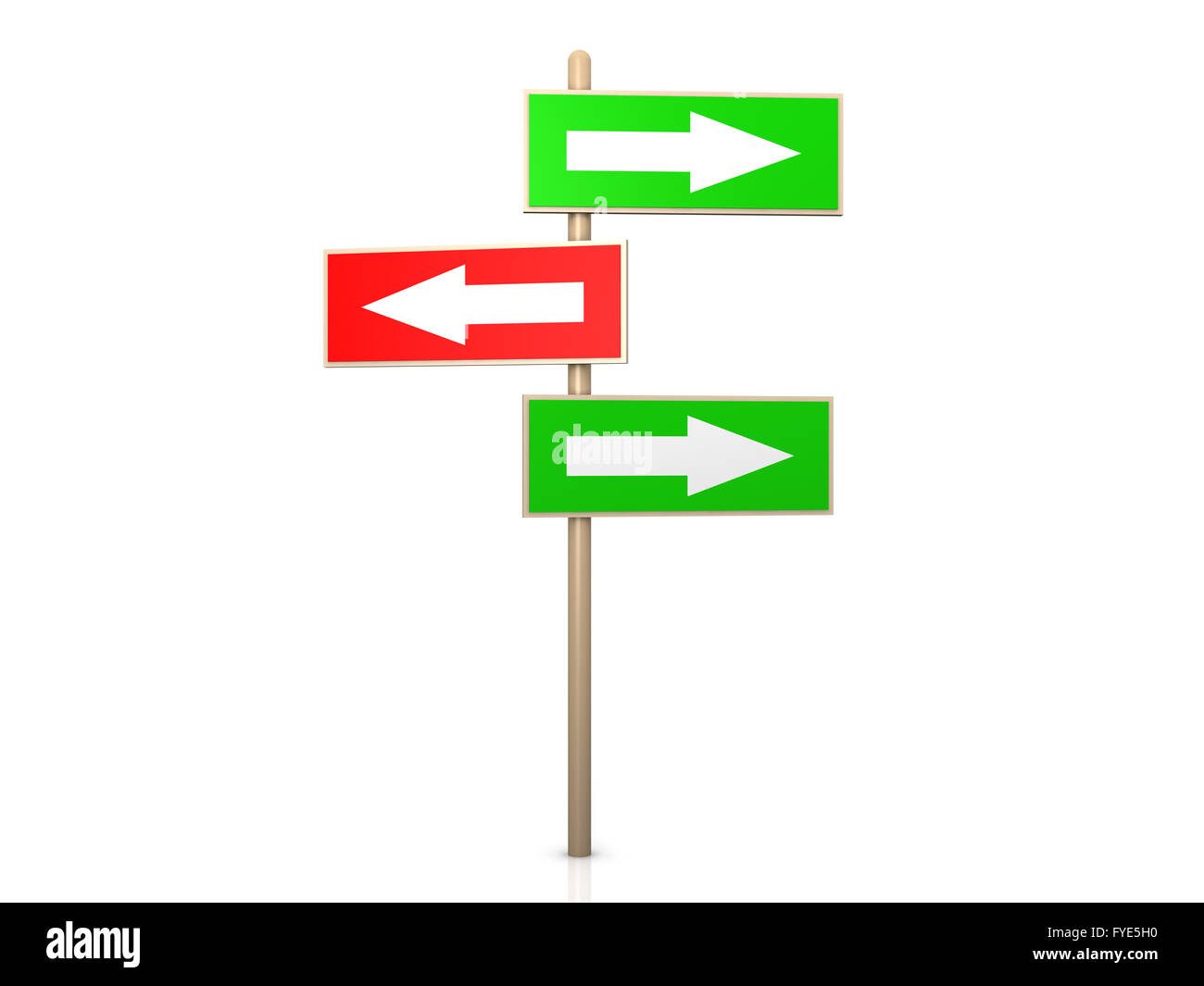 Signpost - Right way Stock Photo