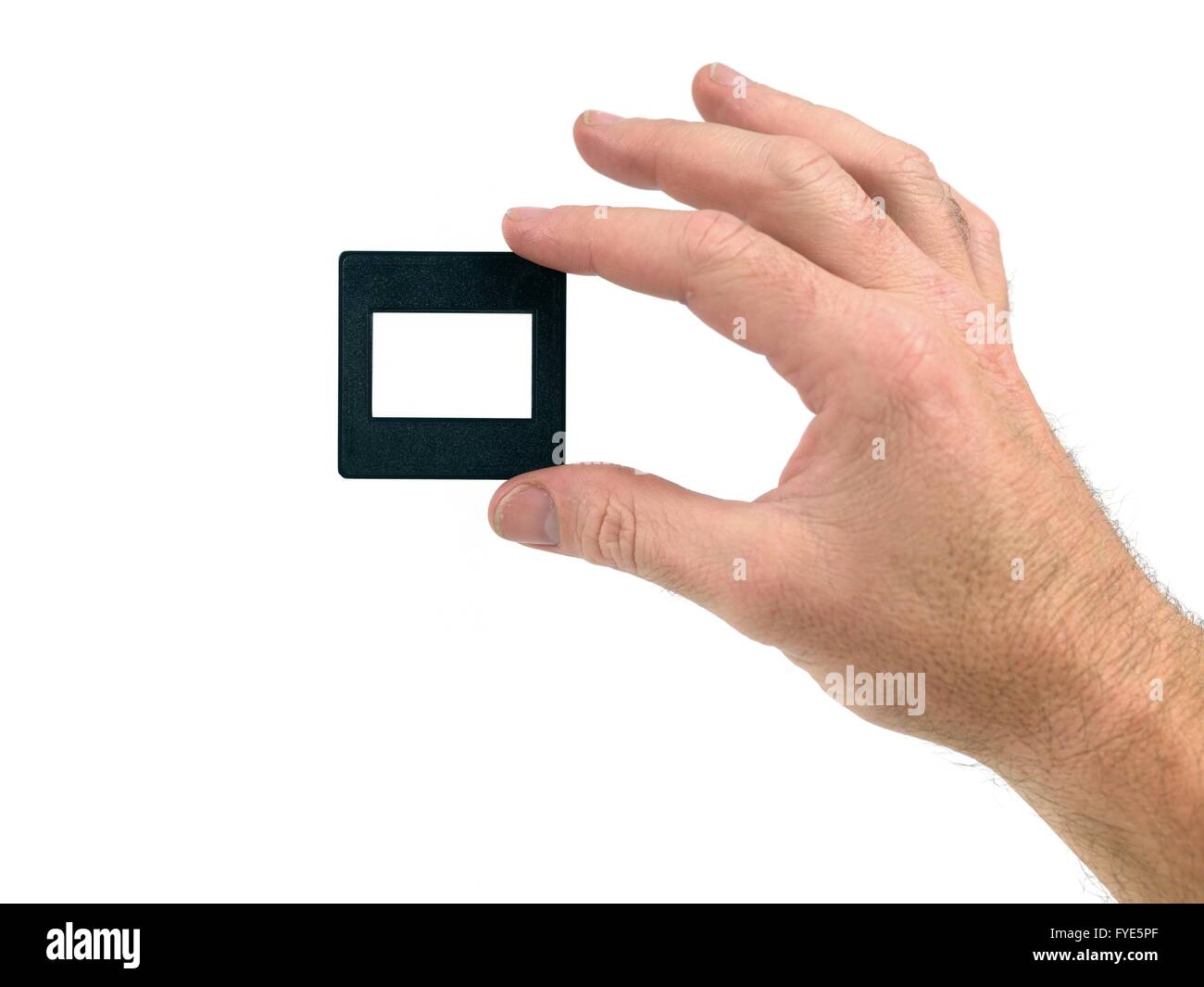 Photographic slides isolated against a white background Stock Photo