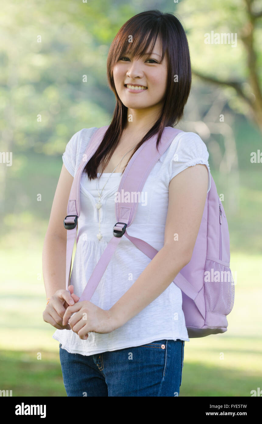 asian female college student outdoor Stock Photo - Alamy