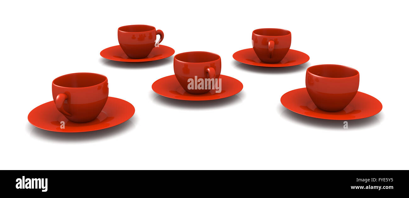 Red Coffee Cups Stock Photo - Alamy