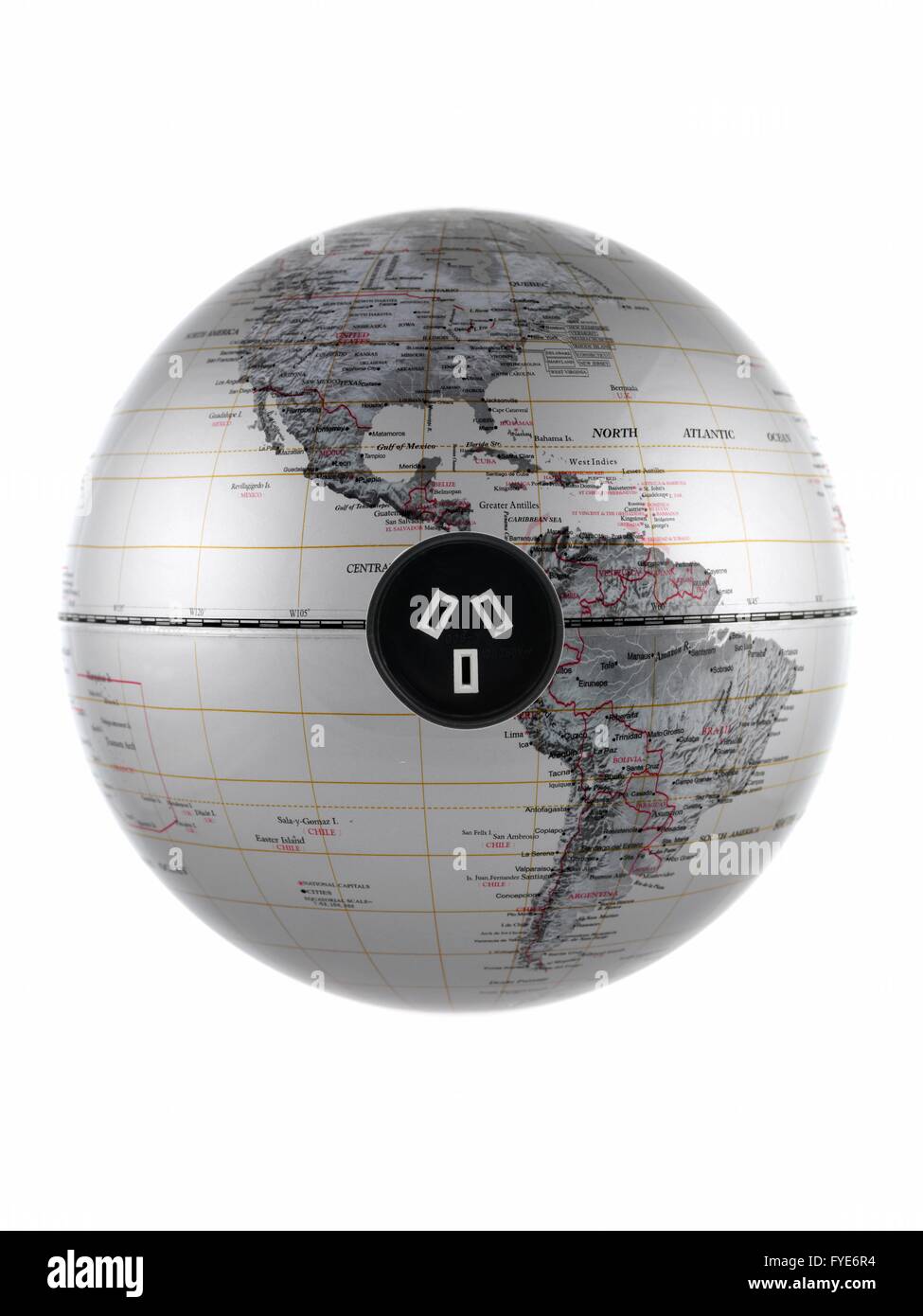 A world globe isolated aqainst a white background Stock Photo - Alamy