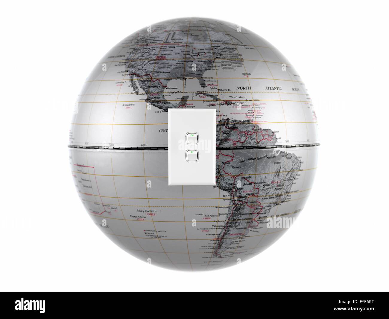 A world globe isolated aqainst a white background Stock Photo - Alamy