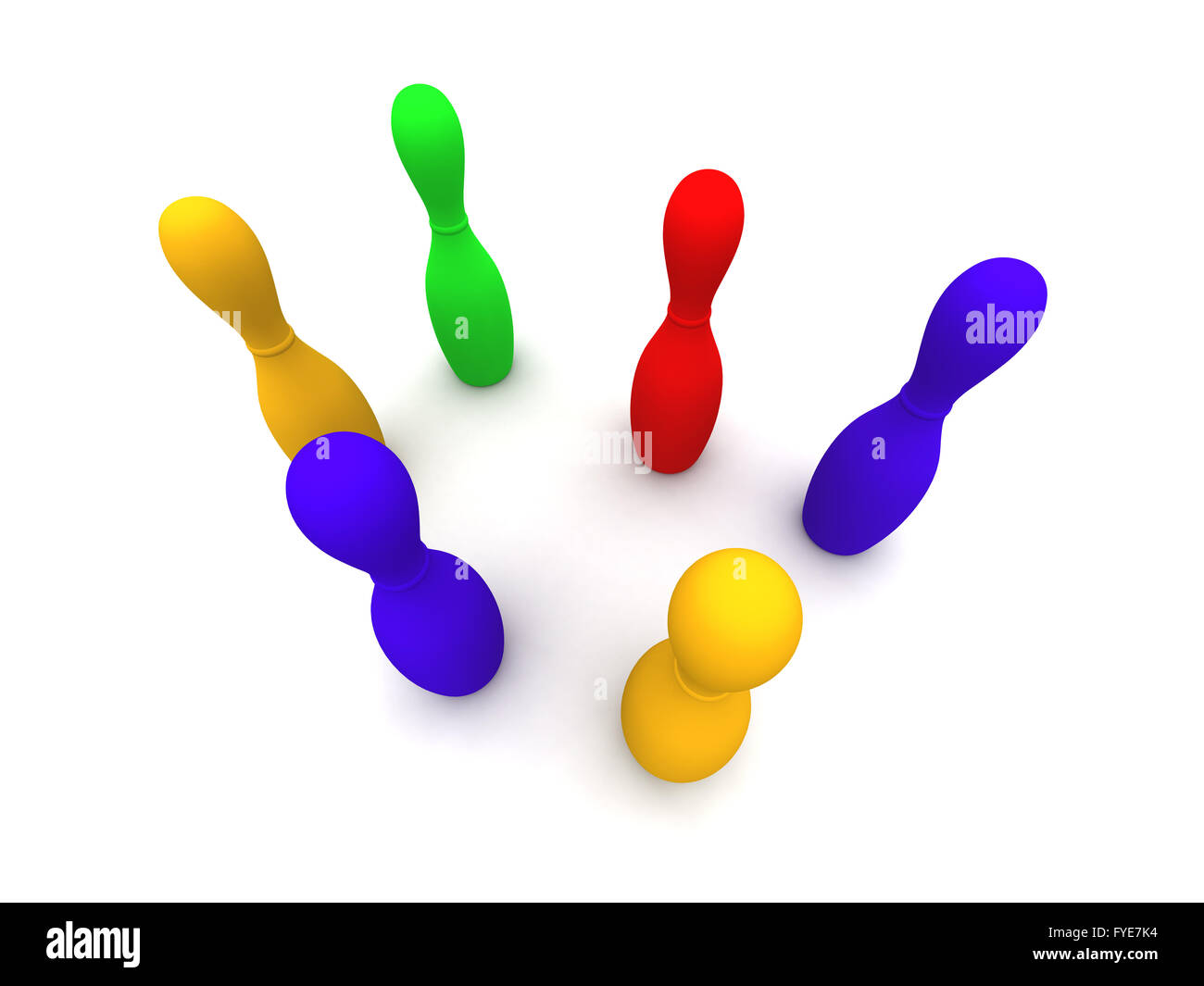 Colored Bowling Pins Stock Photo Alamy