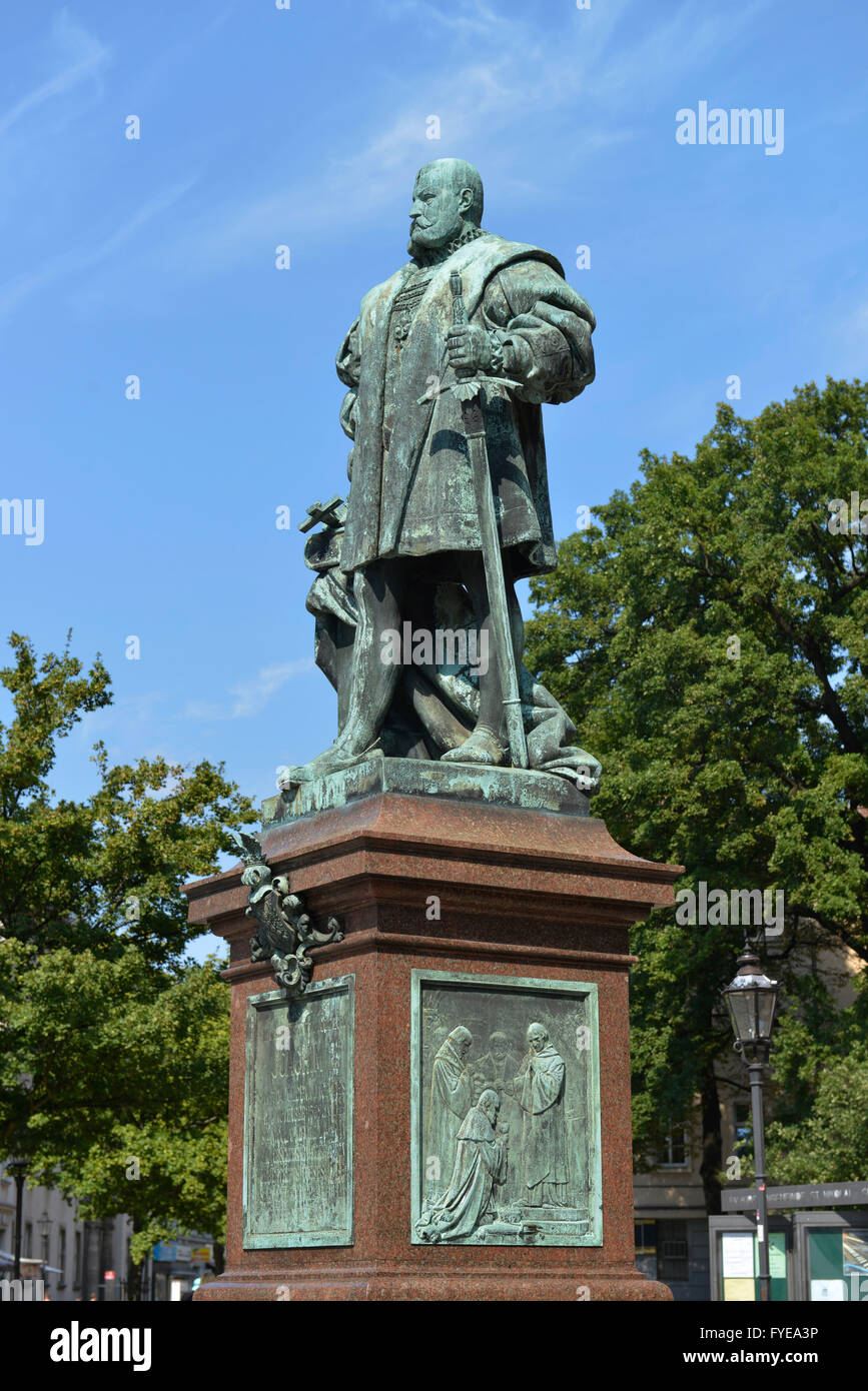 Denkmal, Joachim II. von Brandenburg, Carl-Schurz-Strasse, Spandau, Berlin, Deutschland Stock Photo