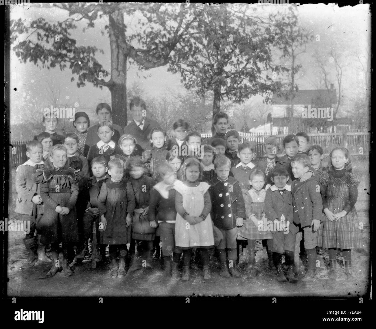 Victorian photograph of children for their elementary school portrait in Fallston, Maryland Stock Photo