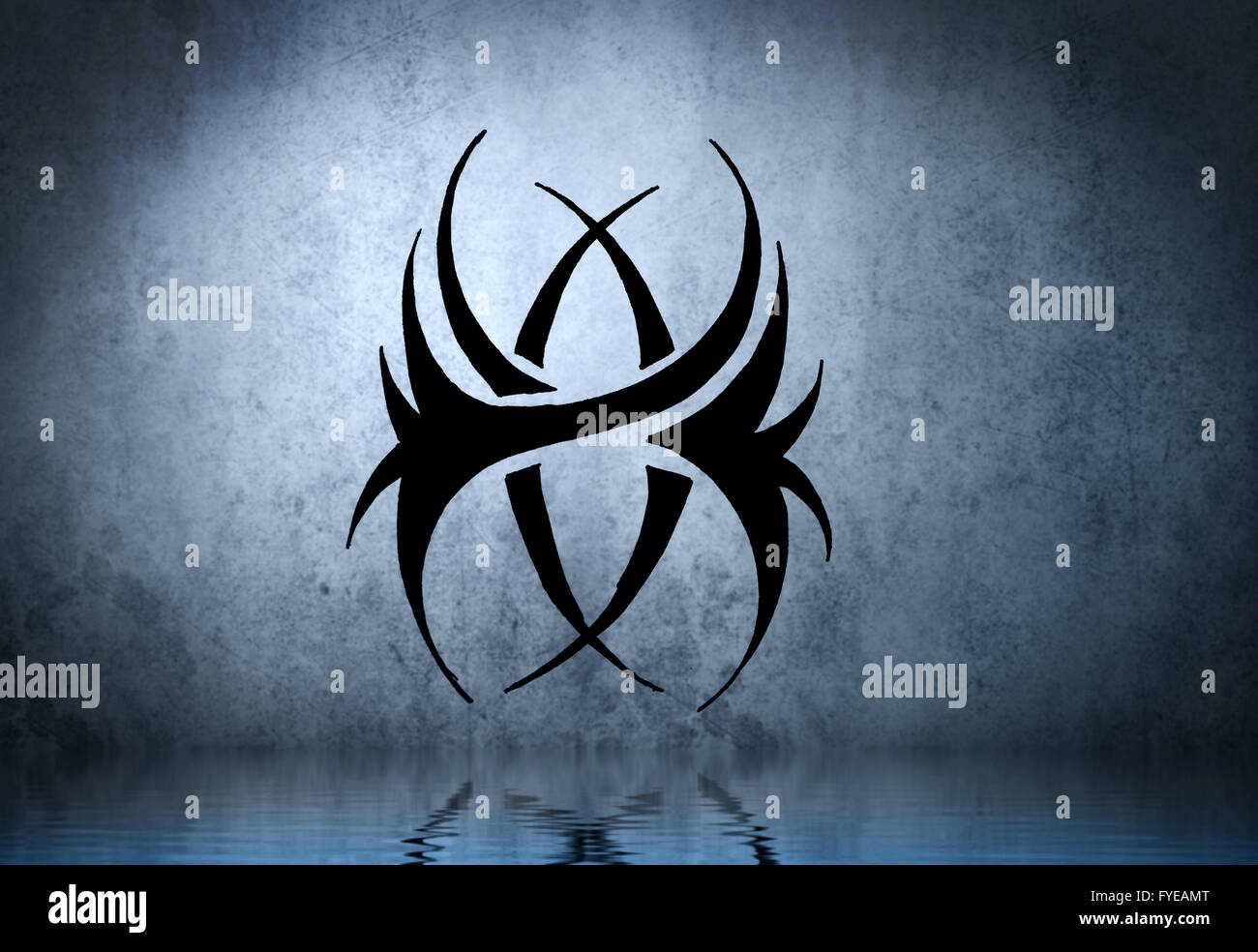 Black Tribal Mask With Water Reflection Tattoo Design Over Blue Wall Stock Photo Alamy Black Tribal Mask With Water Reflection Tattoo Design Over Blue Wall Stock Photo Alamy