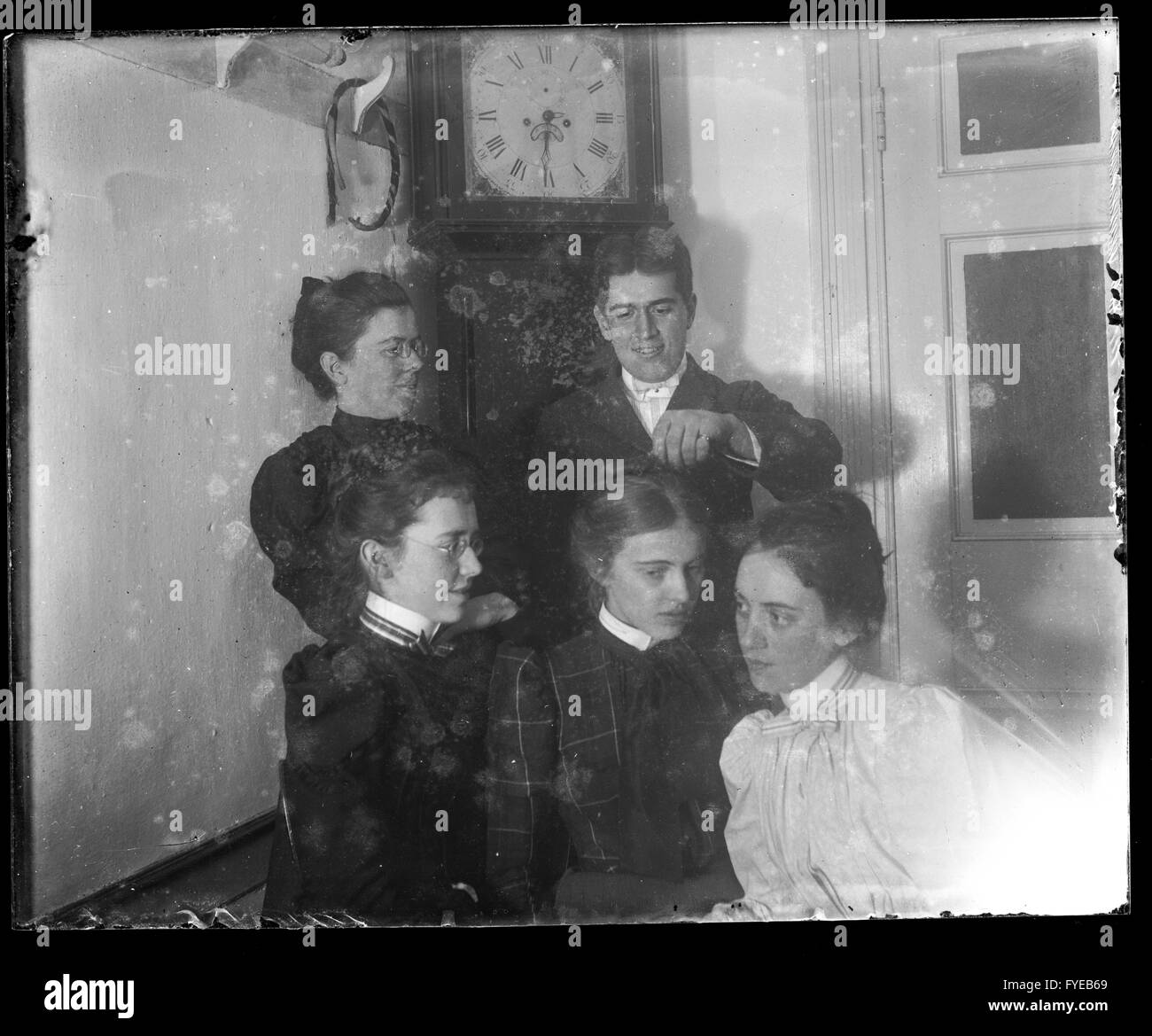 Victorian photograph of a group of young people in Fallston, Maryland. Stock Photo