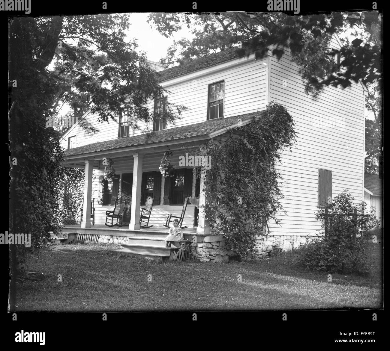 Victorian photograph of a home in Fallston, Maryland. Stock Photo