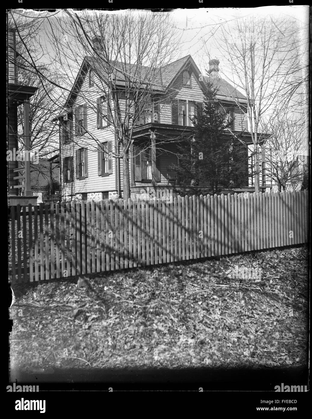 Victorian photograph of a home in Fallston, Maryland. Stock Photo
