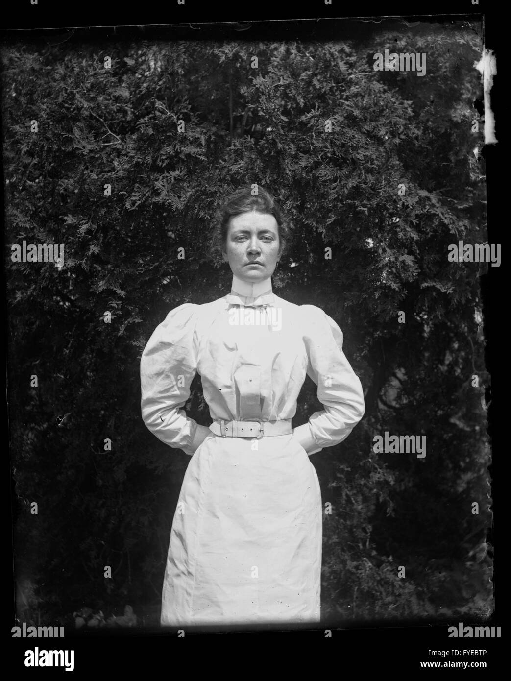 Victorian photograph of a woman outside in Fallston, Maryland. Stock Photo
