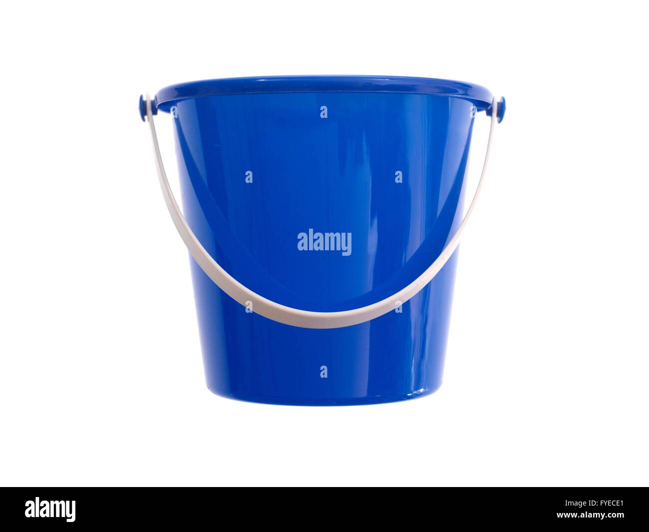 A toy bucket and spade set isolated against a white background Stock