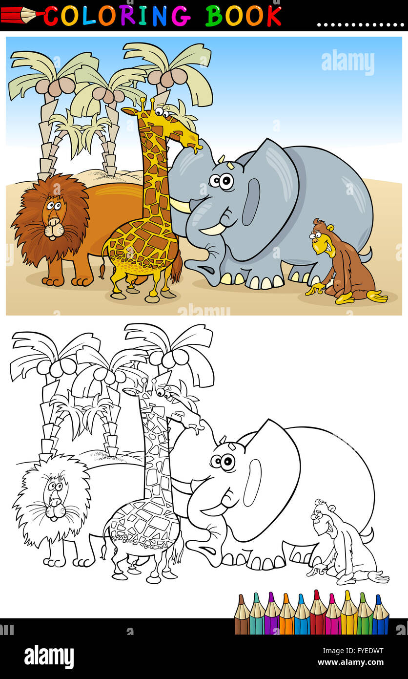 Wild Safari Animals for Coloring Stock Photo - Alamy