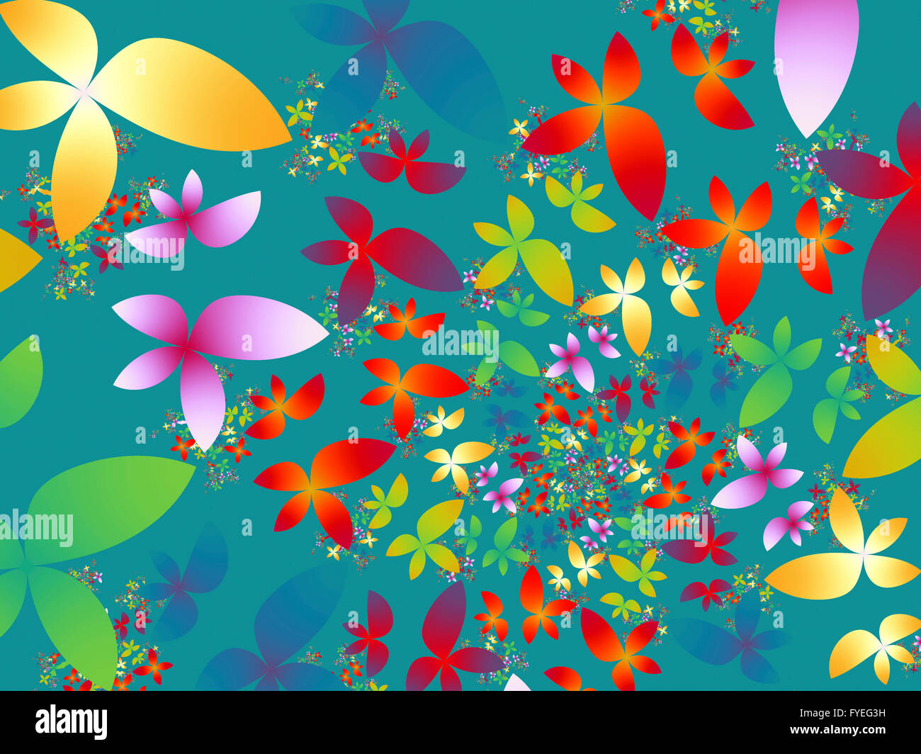Flowery Fractal Pattern Stock Photo