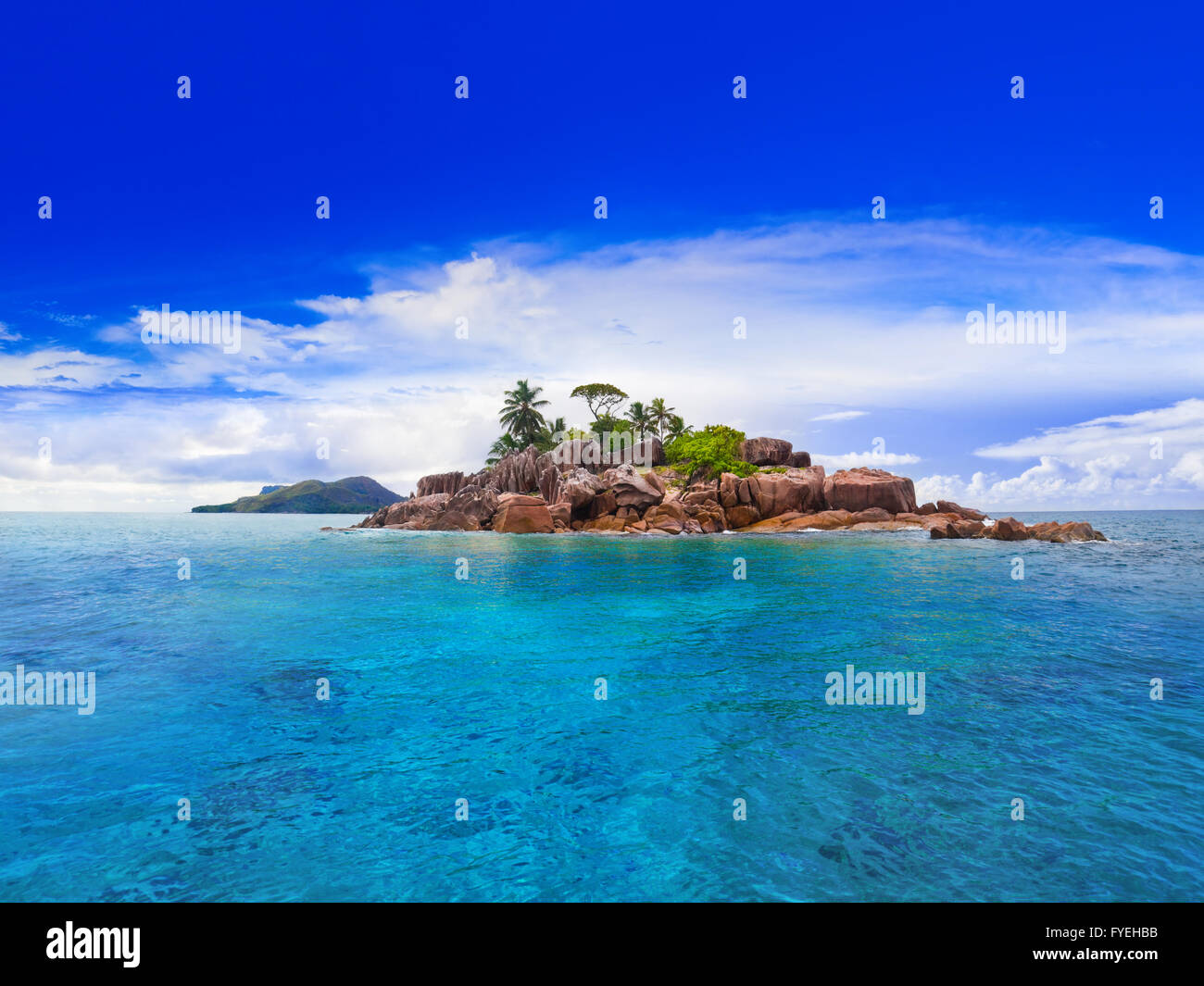 Tropical island at Seychelles - nature background Stock Photo