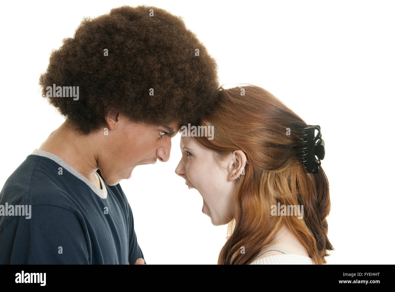 Mixed-race couple arguing Stock Photo - Alamy