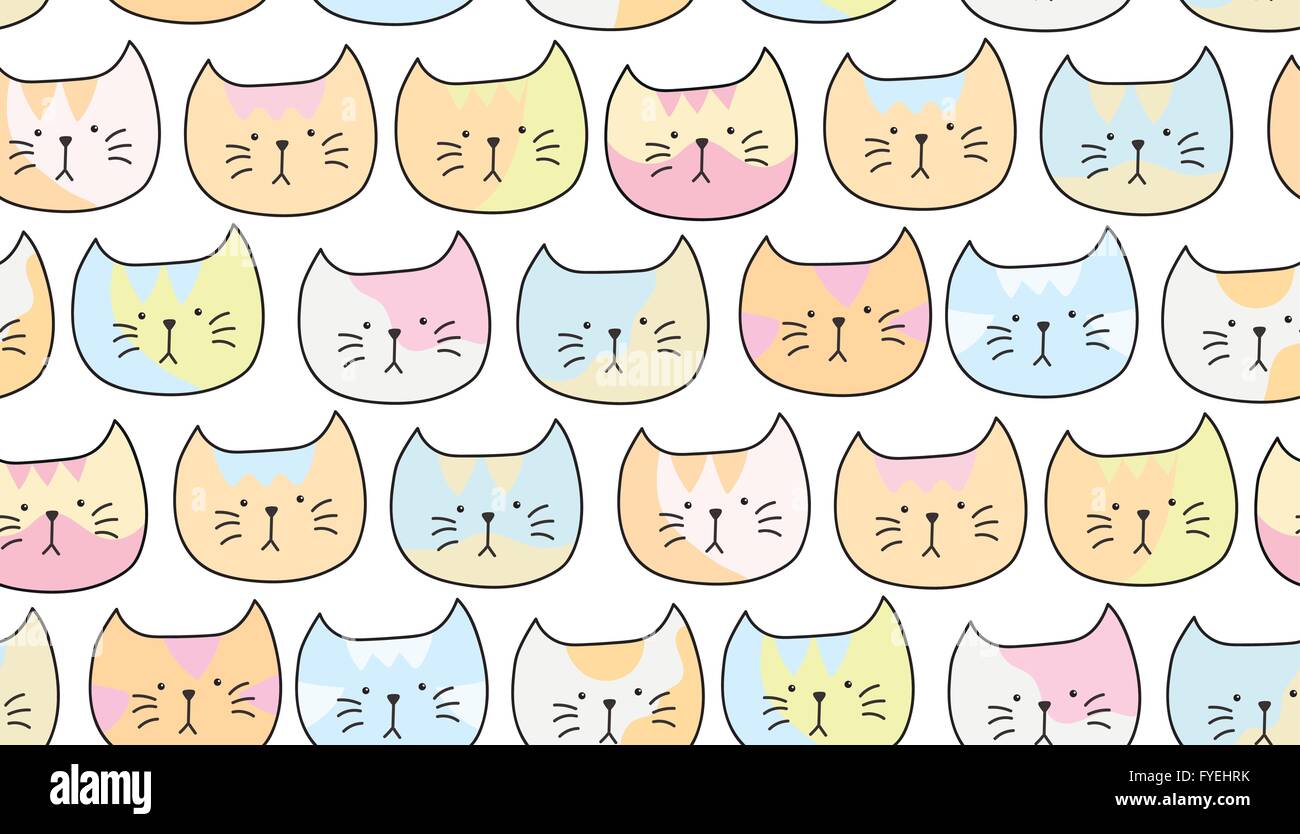 Pattern of pretty cat muzzles Stock Vector Image &amp; Art - Alamy
