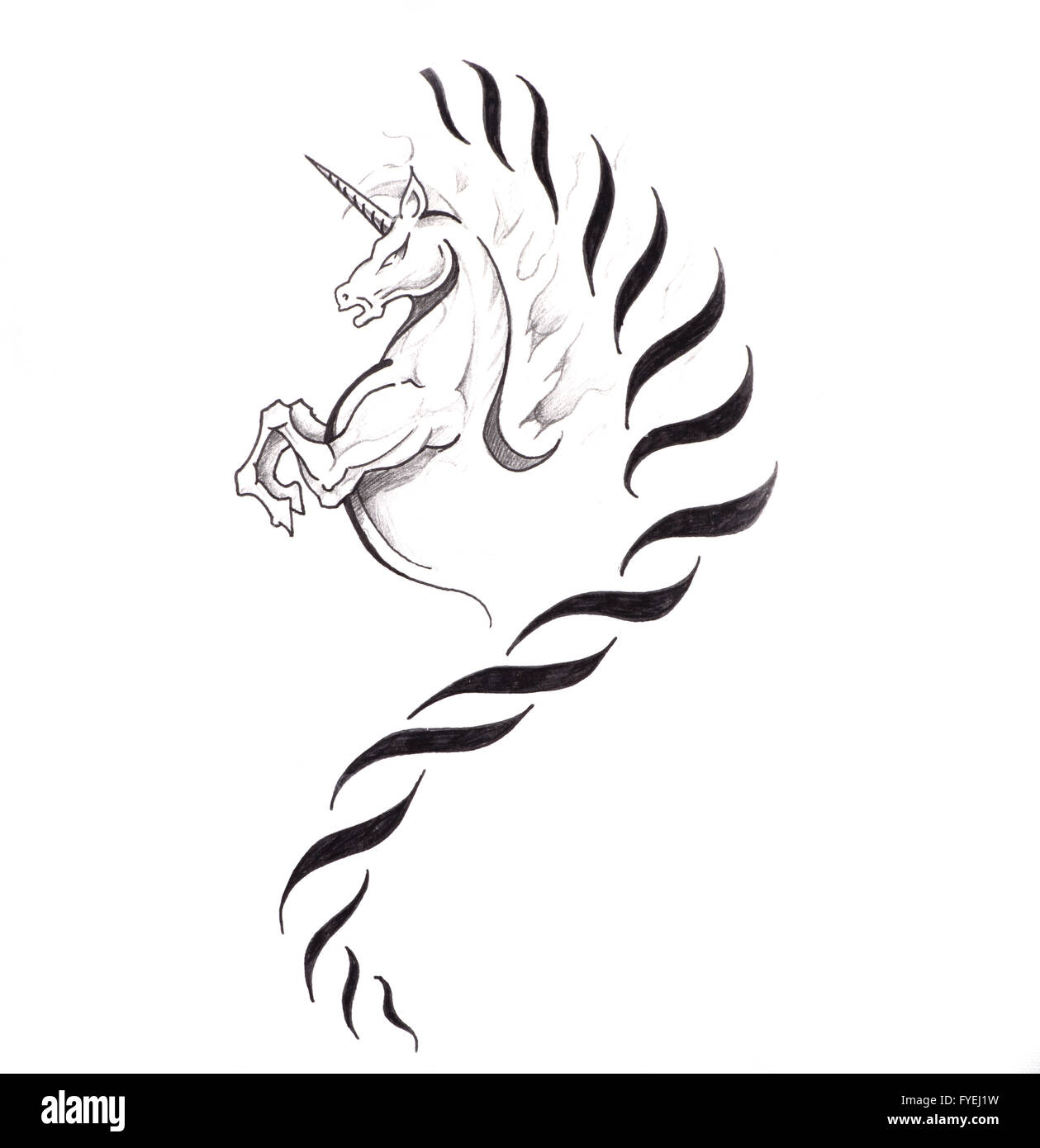 Unicorn head tribal tattoo mandala arts. 36077056 Vector Art at Vecteezy