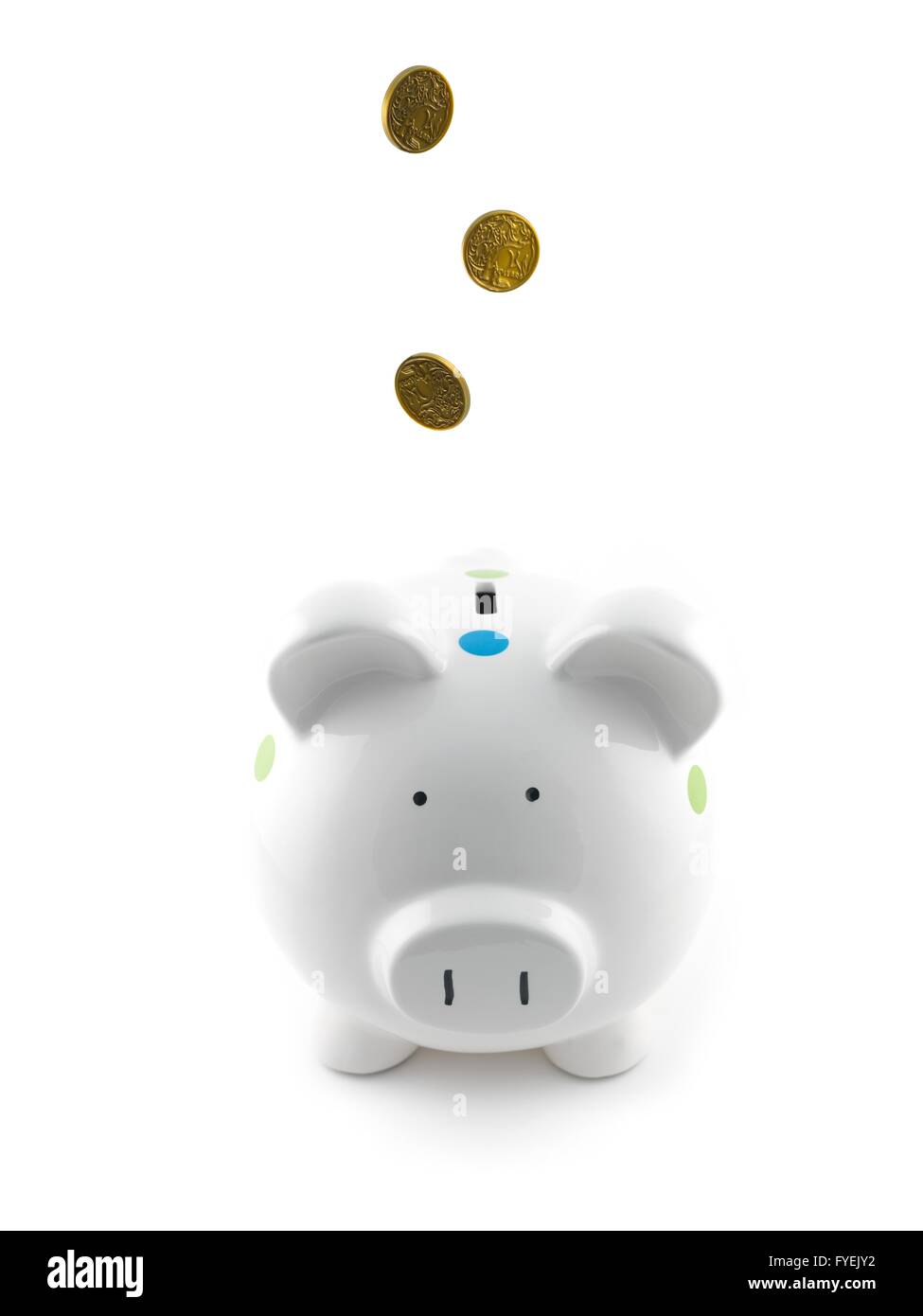 A piggy bank isolated against a white background Stock Photo - Alamy