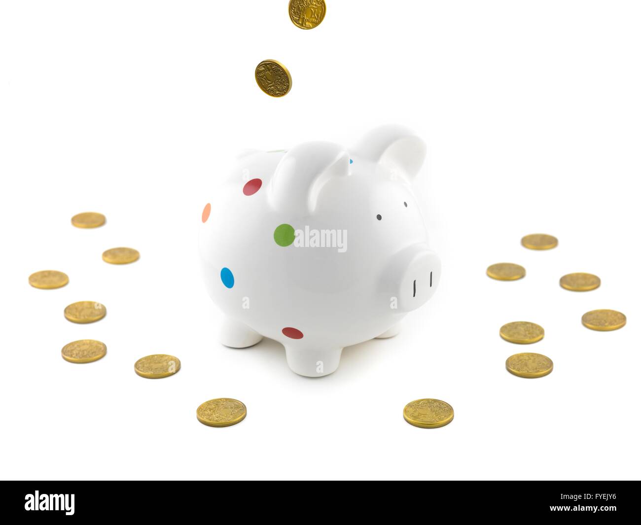 A piggy bank isolated against a white background Stock Photo - Alamy