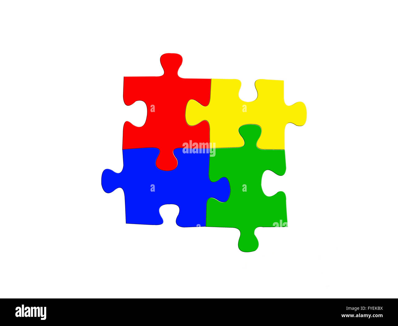 Jigsaw puzzle pieces isolated against a white background Stock Photo ...