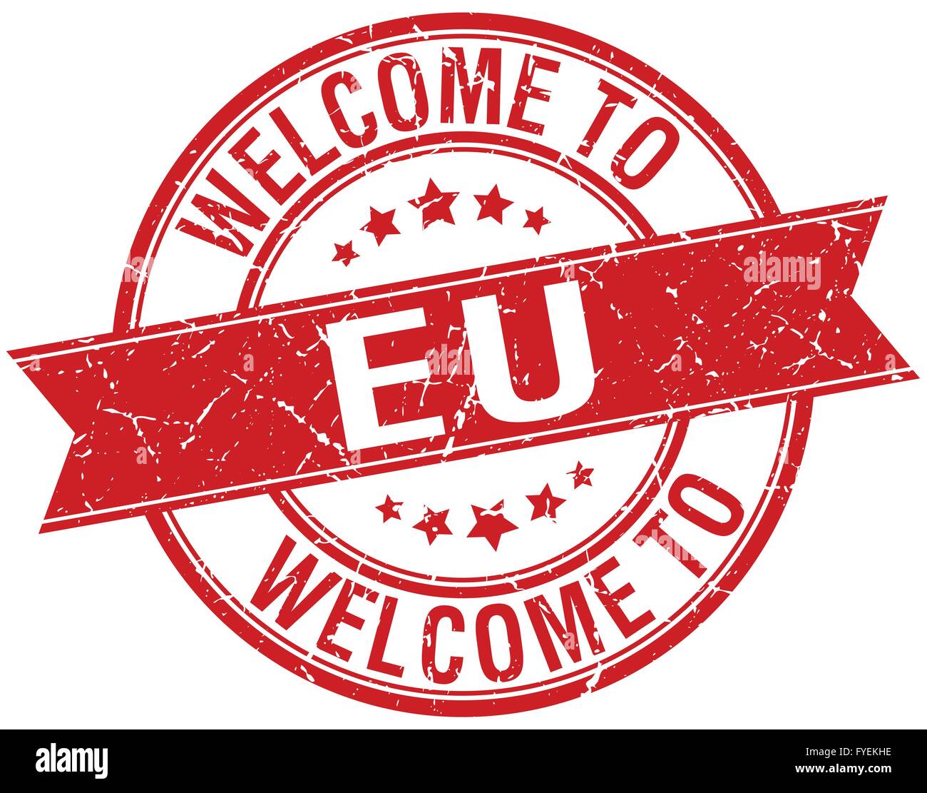 welcome to eu red round ribbon stamp Stock Vector Image & Art - Alamy