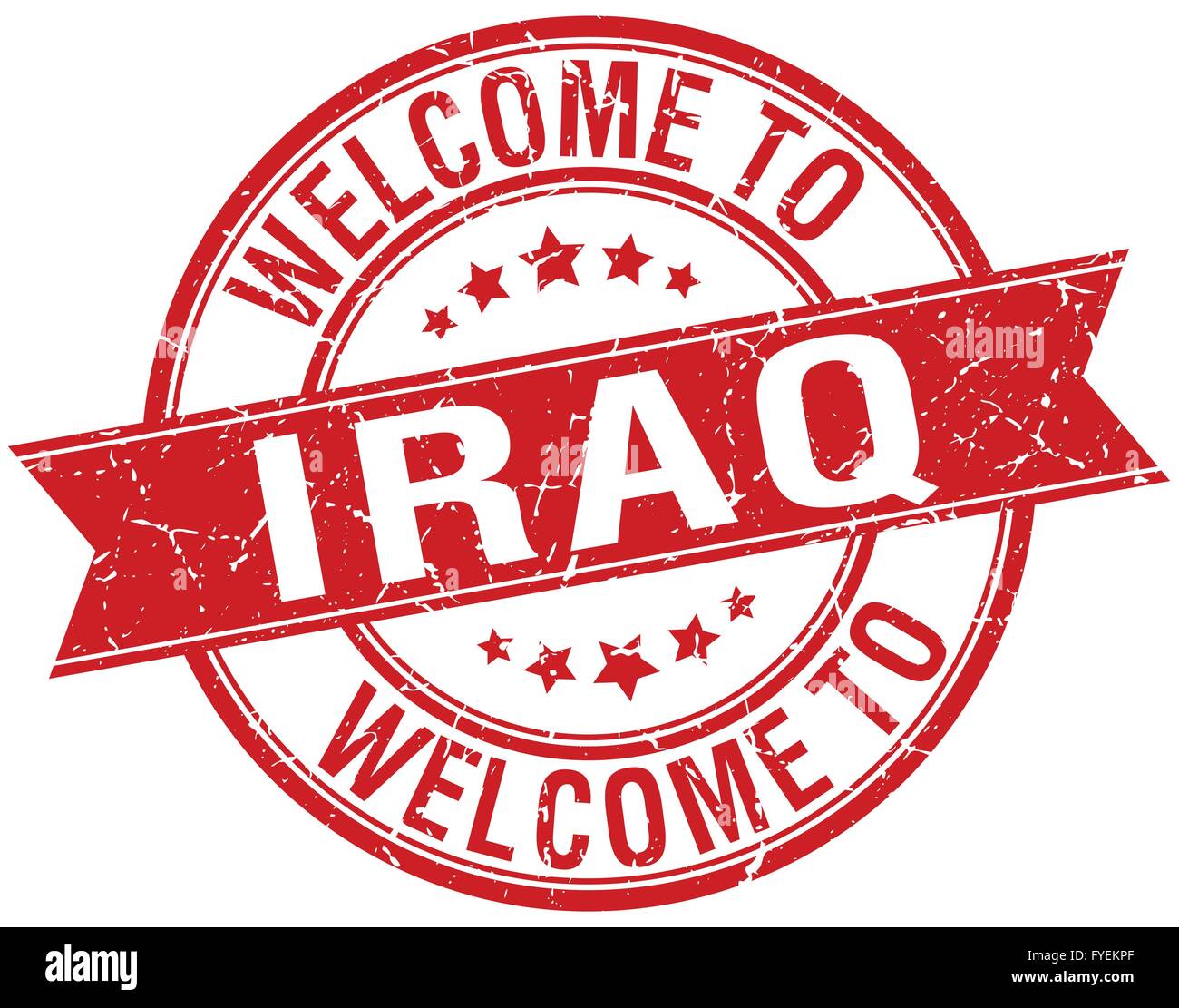 welcome to Iraq red round ribbon stamp Stock Vector Image & Art - Alamy