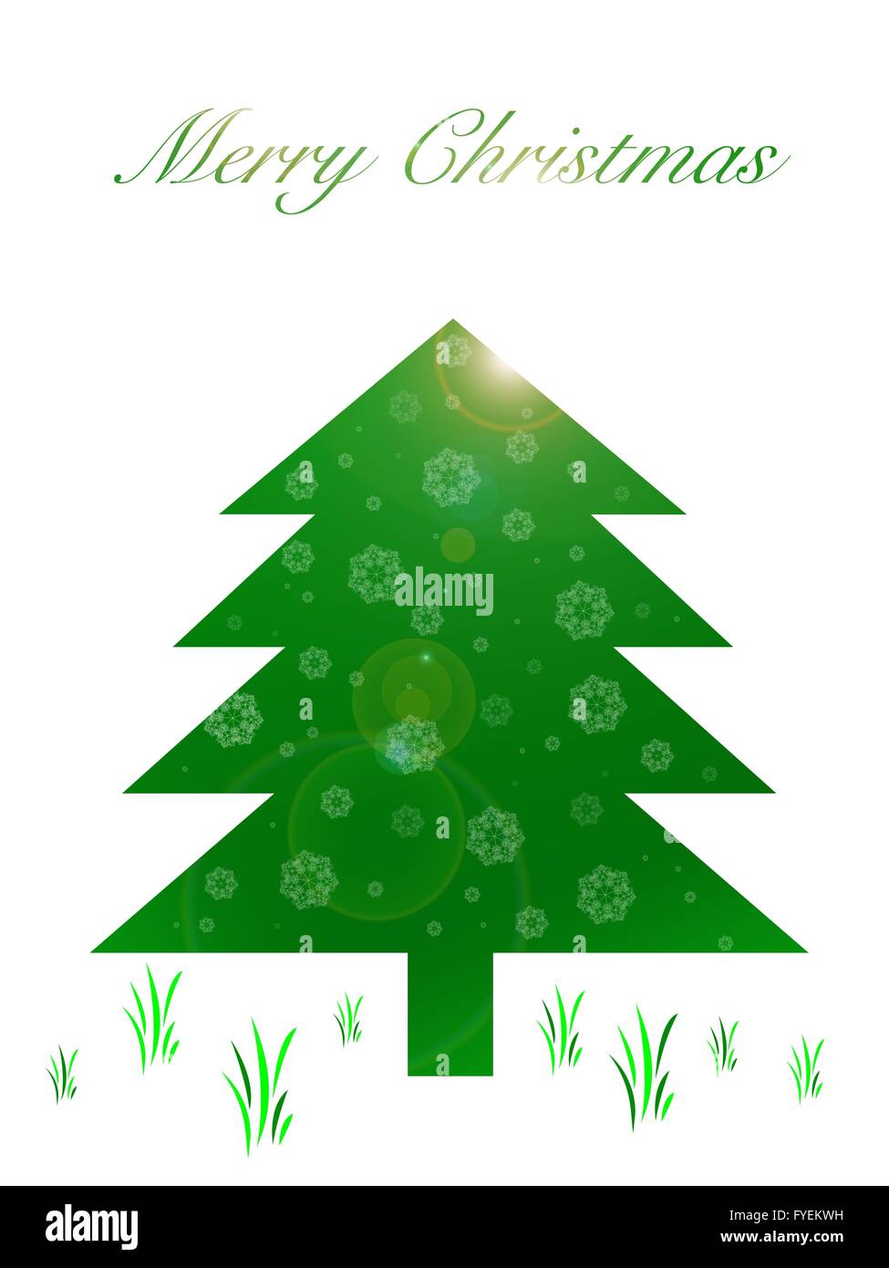 Christmas tree illustration isolated against a white background Stock ...