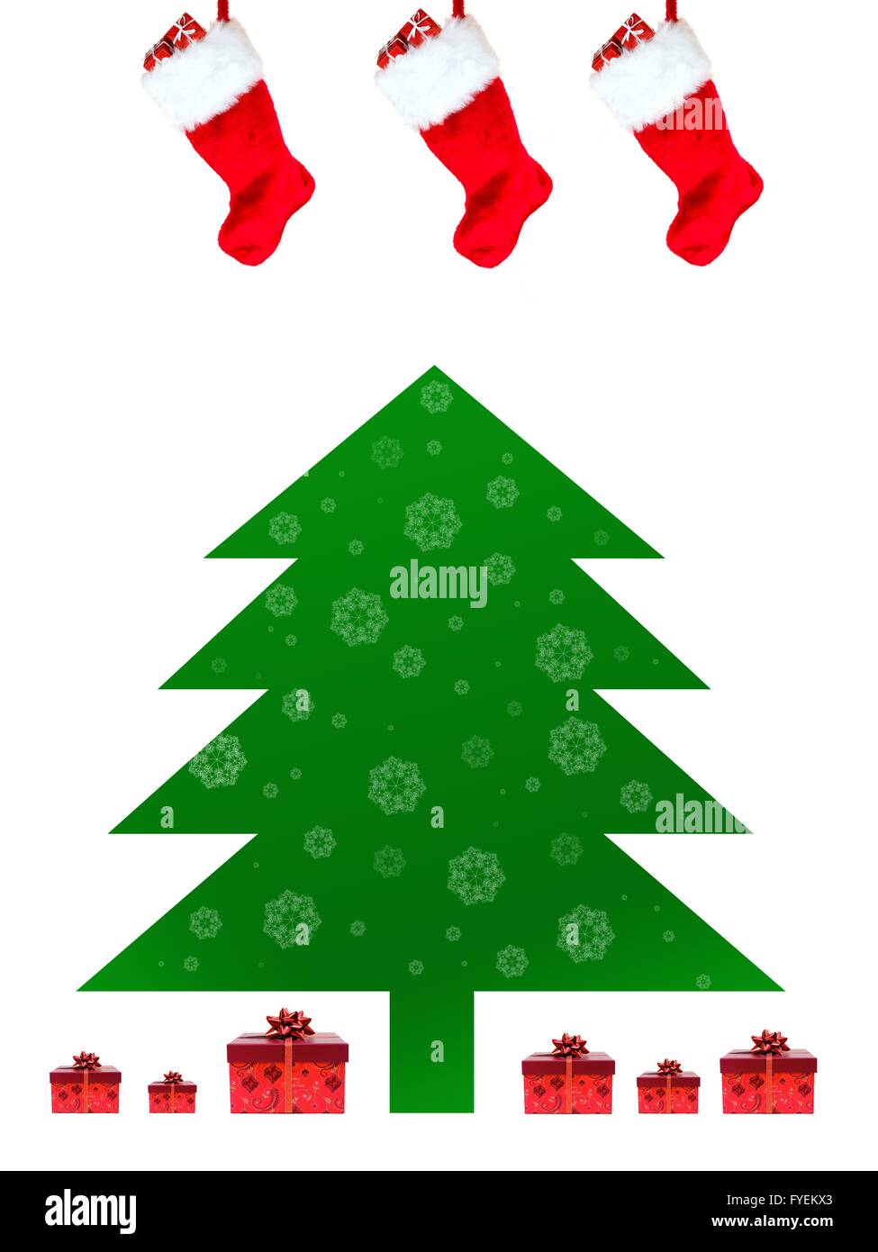 Christmas tree illustration isolated against a white background Stock ...