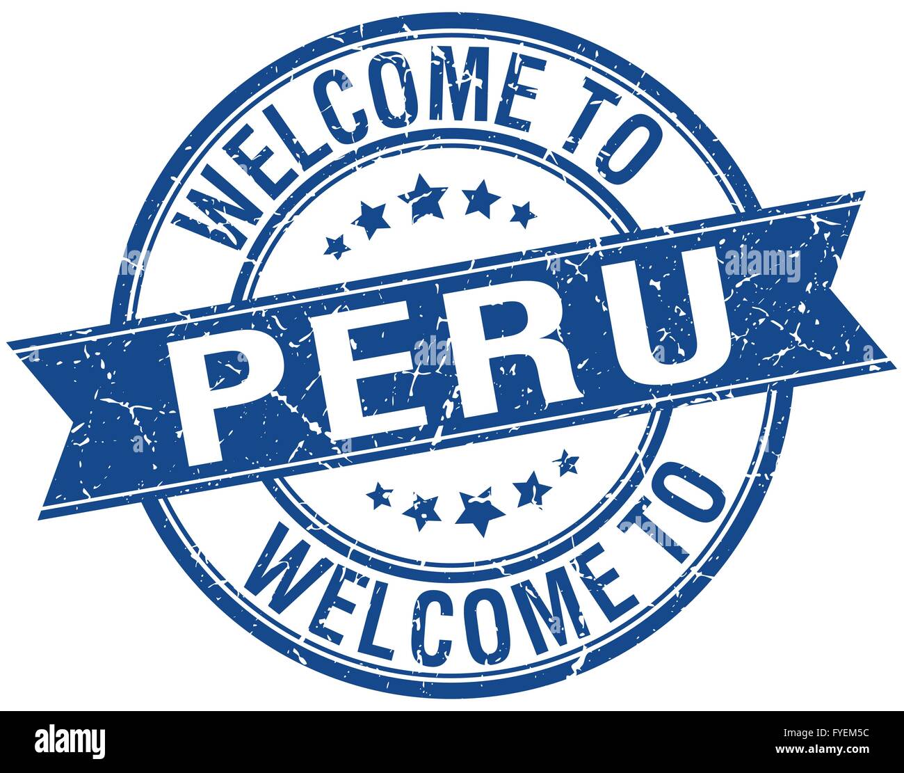 welcome to Peru blue round ribbon stamp Stock Vector Image & Art - Alamy