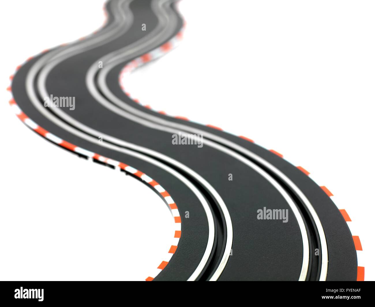 A slot car racing track isolated on a white background Stock Photo Alamy