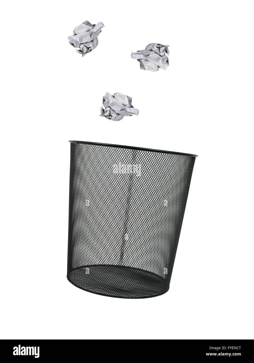 A trash bin isolated against a white background Stock Photo - Alamy