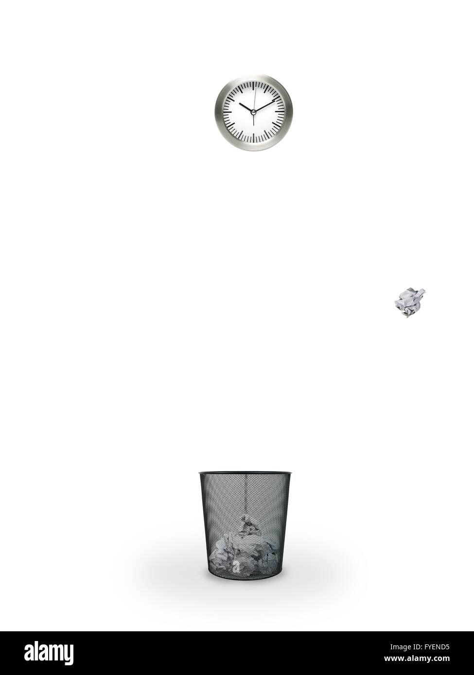 A trash bin isolated against a white background Stock Photo - Alamy