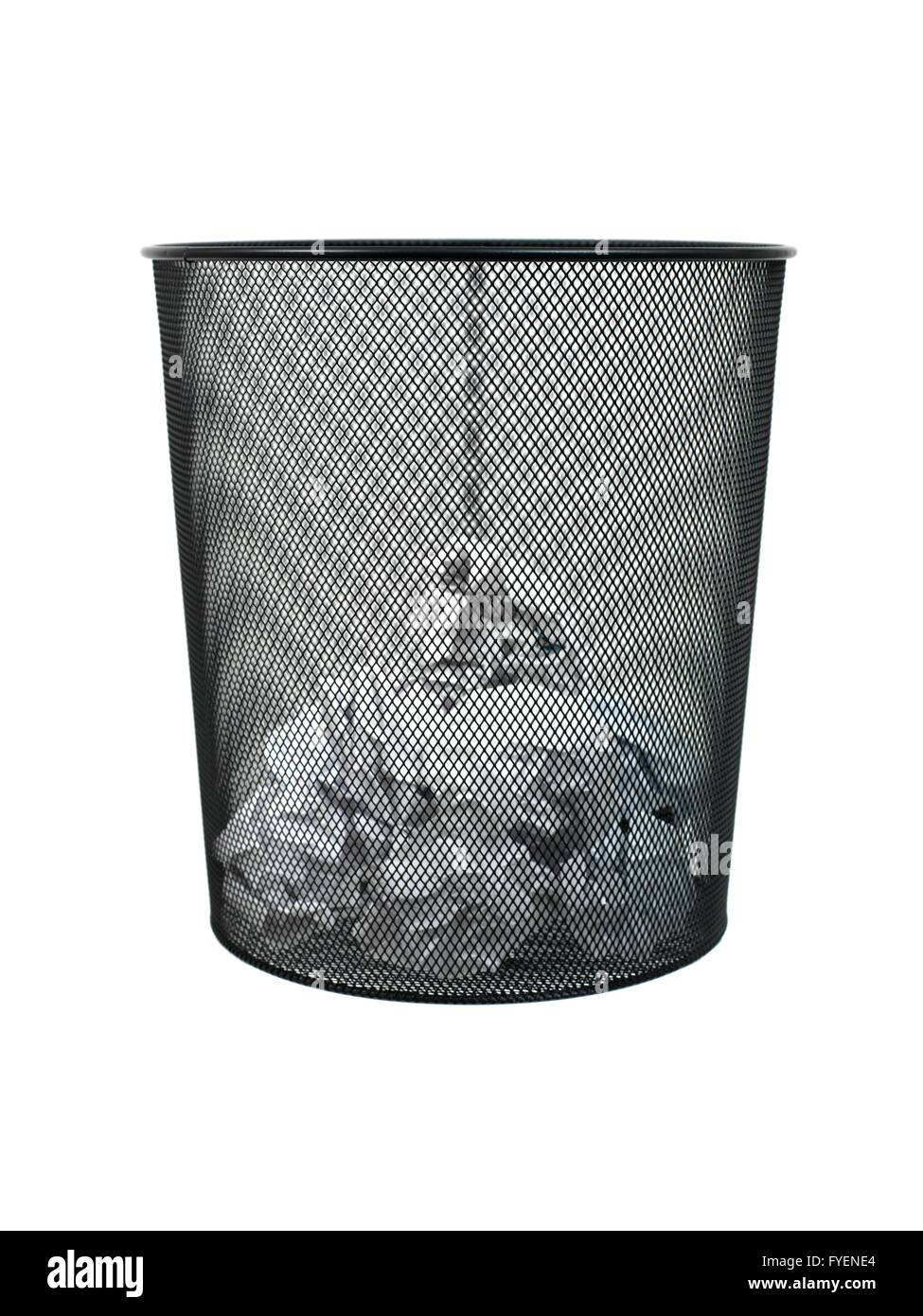 A trash bin isolated against a white background Stock Photo - Alamy