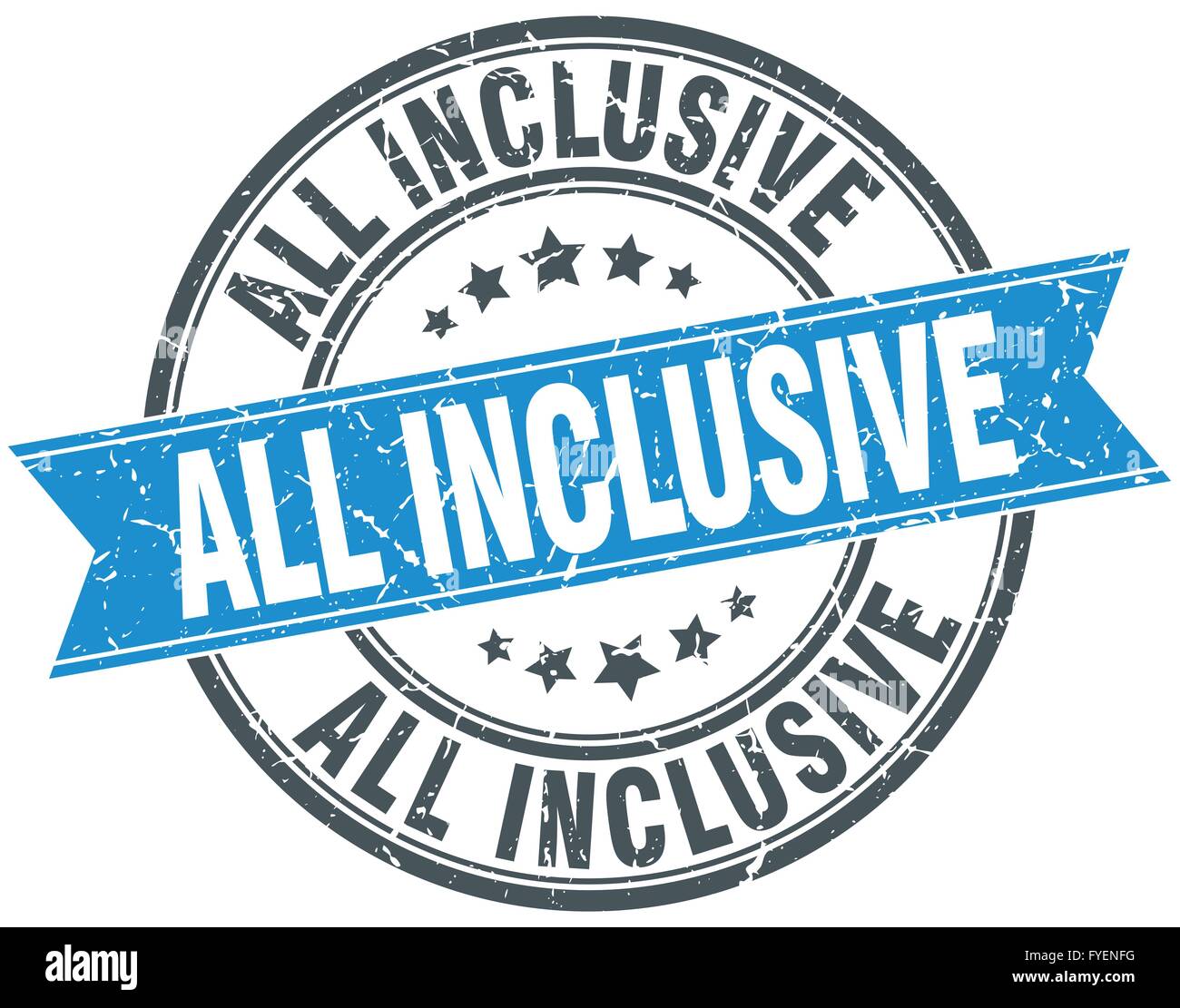 all inclusive blue round grunge vintage ribbon stamp Stock Vector Image ...
